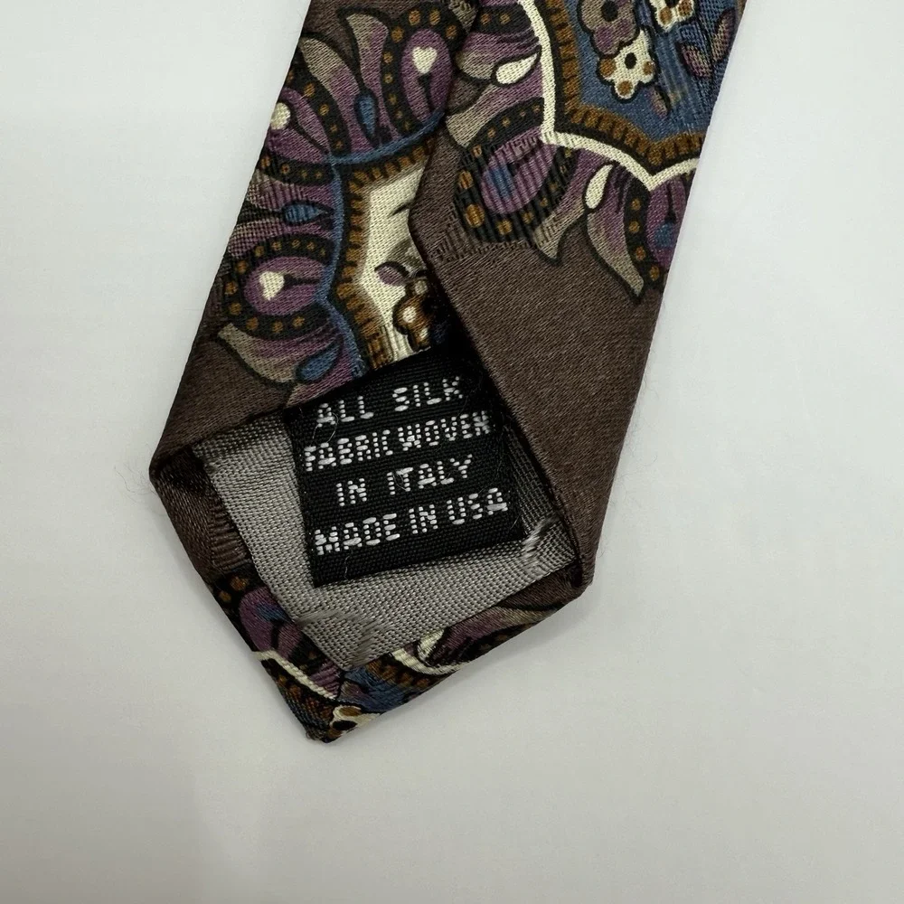 Christian Dior Monsieur Neck Tie Vintage Geometric pattern 100% Silk Necktie 57